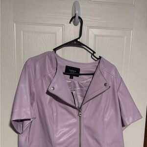 Torrid Women Faux Leather Short Sleeved Cropped Moto Jacket
